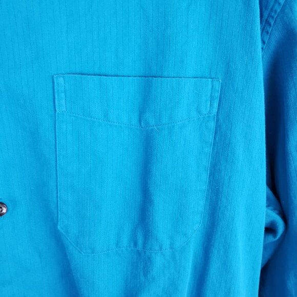 Perry Ellis Mens Button Down Shirt Long Sleeves Front Pocket 2 Cuff Sizes Large - Picture 6 of 8